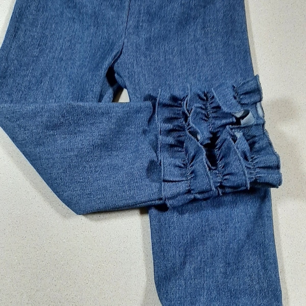 Icing Ruffle Pants Ruffle Leggings Denim Ruffle Pants Wholesale Girls Clothing Free Shipping Stretch Denim Pants Winter Clothing Size 12M-14