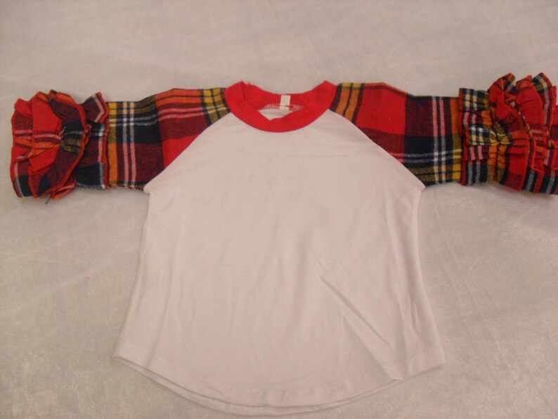 Blank Wholesale Icing Ruffle Raglan Red Plaid Flannel Sleeves Etsy