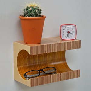 Small Floating shelf/ beside table/ small nightstand/ birch plywood/ coloured nightstand