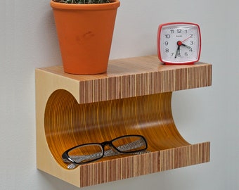 Small Floating shelf/ beside table/ small nightstand/ birch plywood/ coloured nightstand