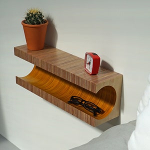 Yellow Floating Shelf/ book shelf/ entryway shelf/ floating console/ nightstand/ mesita de noche/ table de nuit/ bedroom storage/ interiors