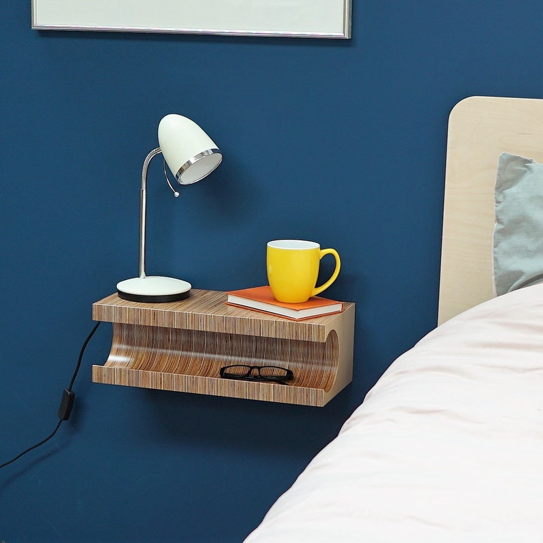 Floating shelf / bedside table/nightstand/modern shelf/ Etsy