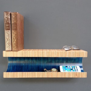 Bedside table available in blue, red, yellow, green, natural/ floating console/floating shelf/ mantle shelf/ book shelf