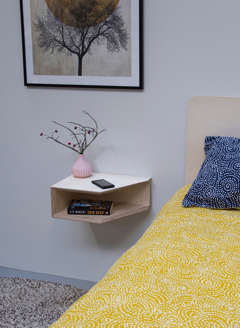 Open ended nightstand Scandinavian style plywood shelf Etsy