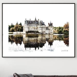 Castle in France Wall Art, French Castle Print, France Print, European Wall Art, Home Wall Art, Instant Print, Digital Download, Castle Art