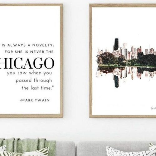 Set of Two Chicago Prints Chicago Street Print Chicago Wall Etsy