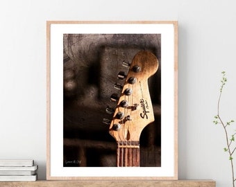 Gitarrkonsttryck, Musikdekor, Gitarrpresenter, Musikväggkonst, Musikinstrument, Fotografi, Restaurangkonst, Akustisk gitarrkonst, Musikkonst