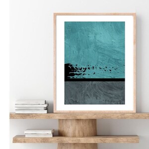 Abstract Blue Painting, Blue Wall Art, Blue Minimalist Art, Indigo Painting, Turquosie Stripes, Splatter Brushstrokes, Blue Home Decor, Art