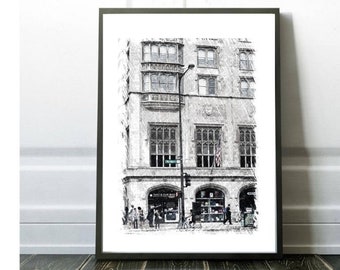 Michigan Avenue Print, Michigan Avenue Art, Chicago Michigan Avenue Art, Chicago Print, Chicago Artwork, Chicago Wall Art, Instant Print