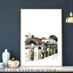 Annapolis Print, Annapolis Maryland Art, Annapolis Sketch, Annapolis Photography, Wall Art, Digital Print, Harbor Art, Water Wall Art