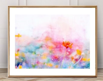 Watercolor Art Print, Floral Watercolor Art, Landscape Watercolor Print, Watercolor Print, Pink Art Print, Pink Watercolor, Rainbow Art, Art