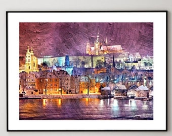 Prag Tschechische Republik, Prag Druck, Burg Kunst, Burg Gemälde, Czechia Poster Wand, Kunst, PRAG City Art, Instant Wandkunst, Dekor