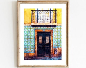 European Art, Boho Print, Boho Wall Art, Door Photography, Travel Poster, Travel Photography, Yellow Wall Art, Instant Art Print,Boho Art