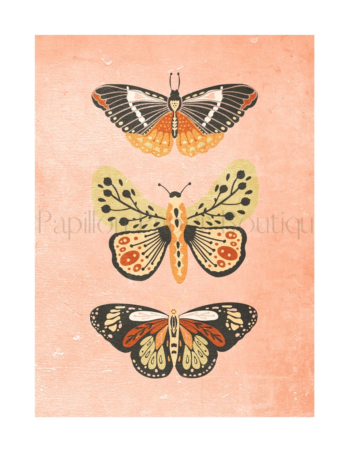 Vintage Butterfly Wall Art Printable Vintage Butterfly Print Etsy