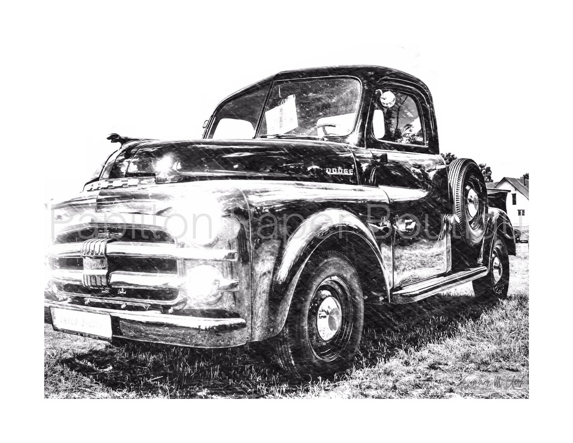Vintage Truck, Vintage Truck Sketch, Vintage Art, Vintage Ford Truck, Ford Truck Art, Chevy Wall