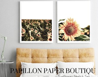 Set of Sunflower Prints, Sunflower Decor, Flower Poster, Sunflower Poster, Flower Print, Sunflower Art, Sunflower Wall Art, Sunflower Photo