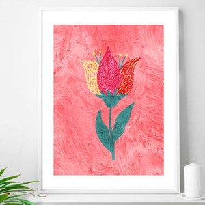 Floral Print, Flower Print, Flower Abstract Art, Boho Print, Botanical Prints, Minimalist Printable Wall Art, Gallery Wall Art, Nursery Art