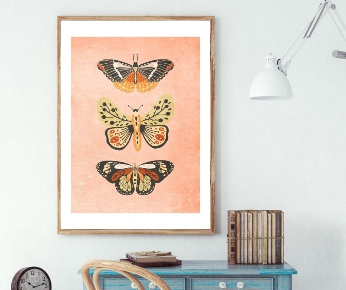 Vintage Butterfly Wall Art, Printable Vintage Butterfly Print, Boho ...