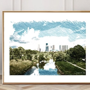 Houston Skyline Wall Art, Houston Print, Texas Wall Art, Instant Print, Houston Texas Print, Houston Art, Houston Texas Decor, Wall Art