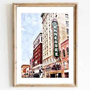 Knoxville Print, Poster, Tennessee wall art, Knoxville Tennessee Print, Tennessee Photography, Tennessee Gifts, Tennessee Print, City Street