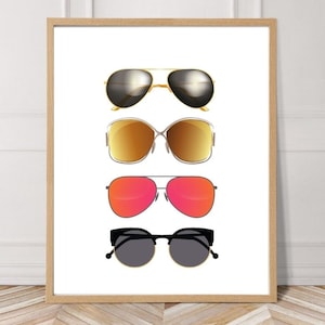 Sunglass Print, Sunglass Art, Beach Art, Beach Print, Summer Print, Summer Wall Art, Coastal Wall Art, Beach Wall Art, Surf Wall Art, Art
