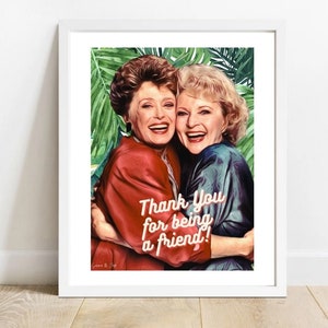 Impressão Golden Girls - Cartão Betty White - Blanche - Blanche Devereaux - Rue McClanahan - Impressão artística - Golden Girls - Cartões Golden Girls