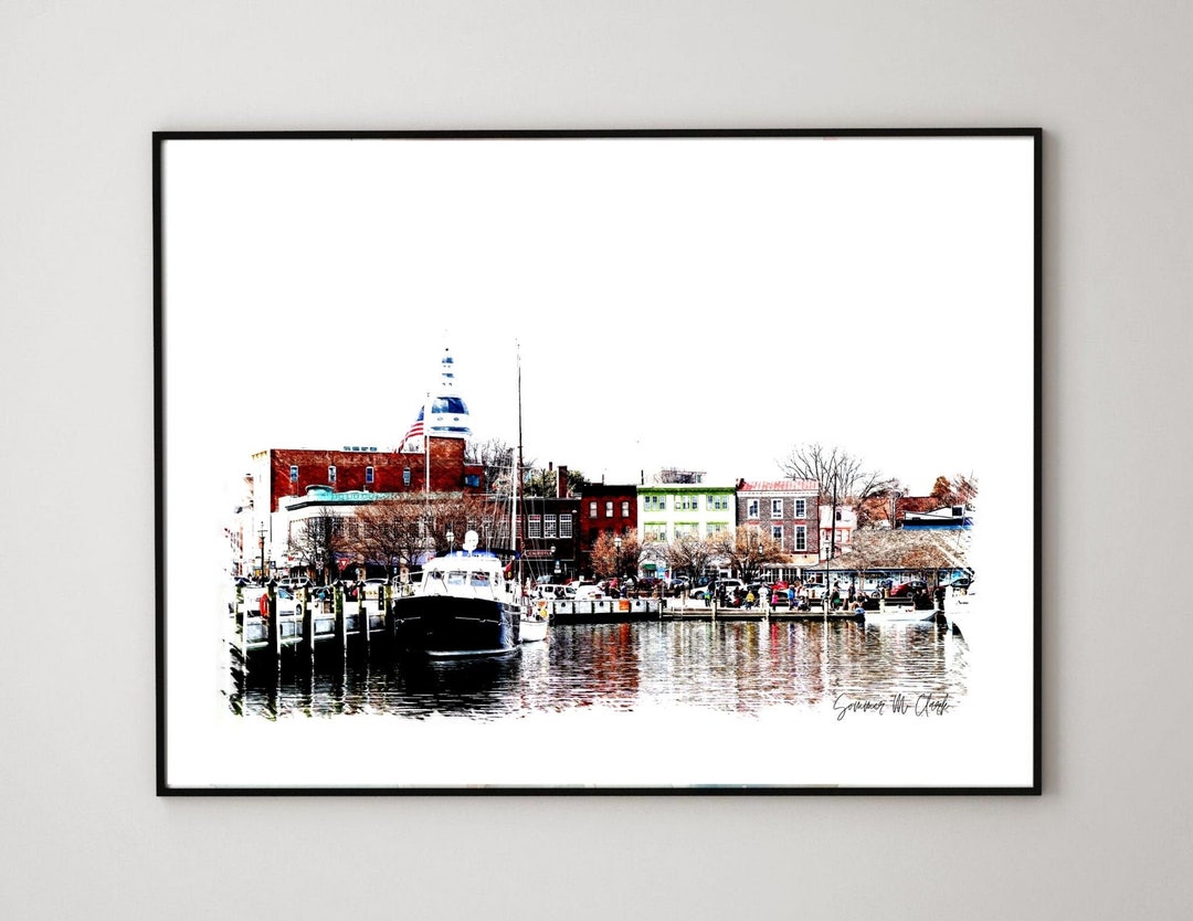 Annapolis Print, Annapolis Maryland Art, Annapolis Sketch, Annapolis