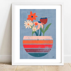 Colorful Abstract Floral Print, Boho Flower Print, Rainbow Boho Print, Bohemium Wall Art Print, Boho Nursery Wall Decor, Colorful Wall Art