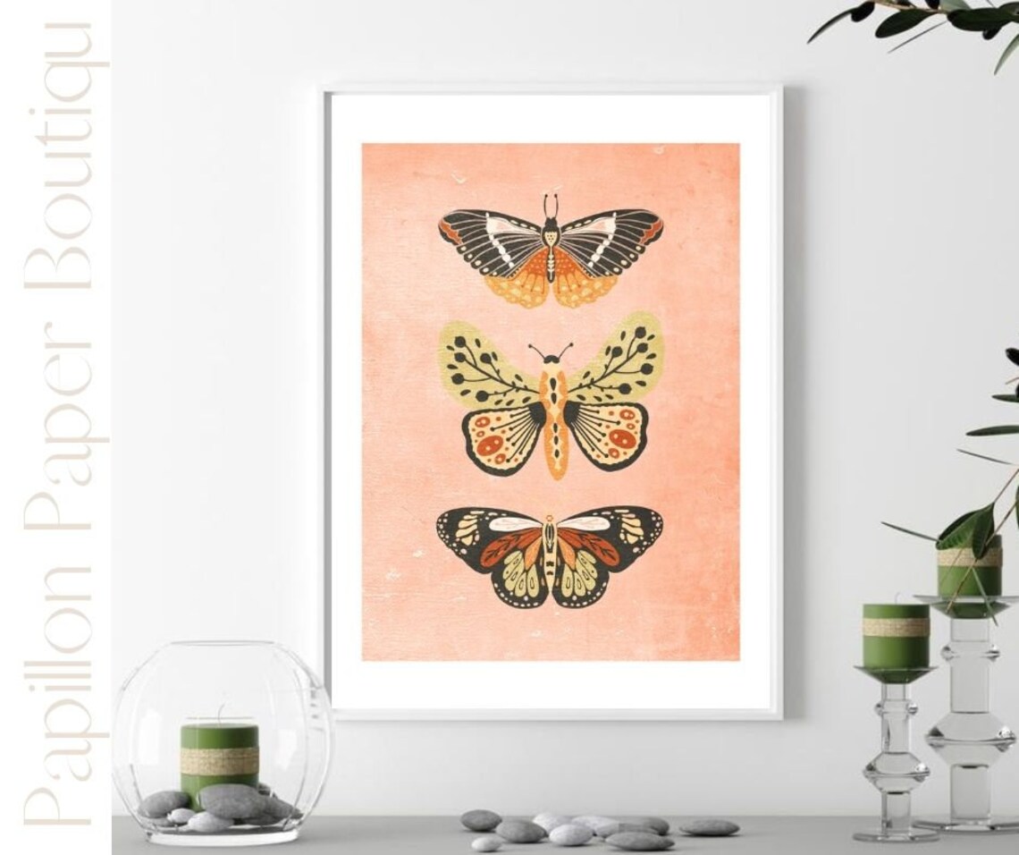 Vintage Butterfly Wall Art Printable Vintage Butterfly Print Etsy