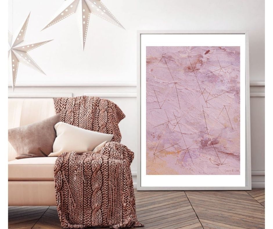 Modern Wall Art Print, Rose Gold Wall Art, Gold Wall Print, Gold