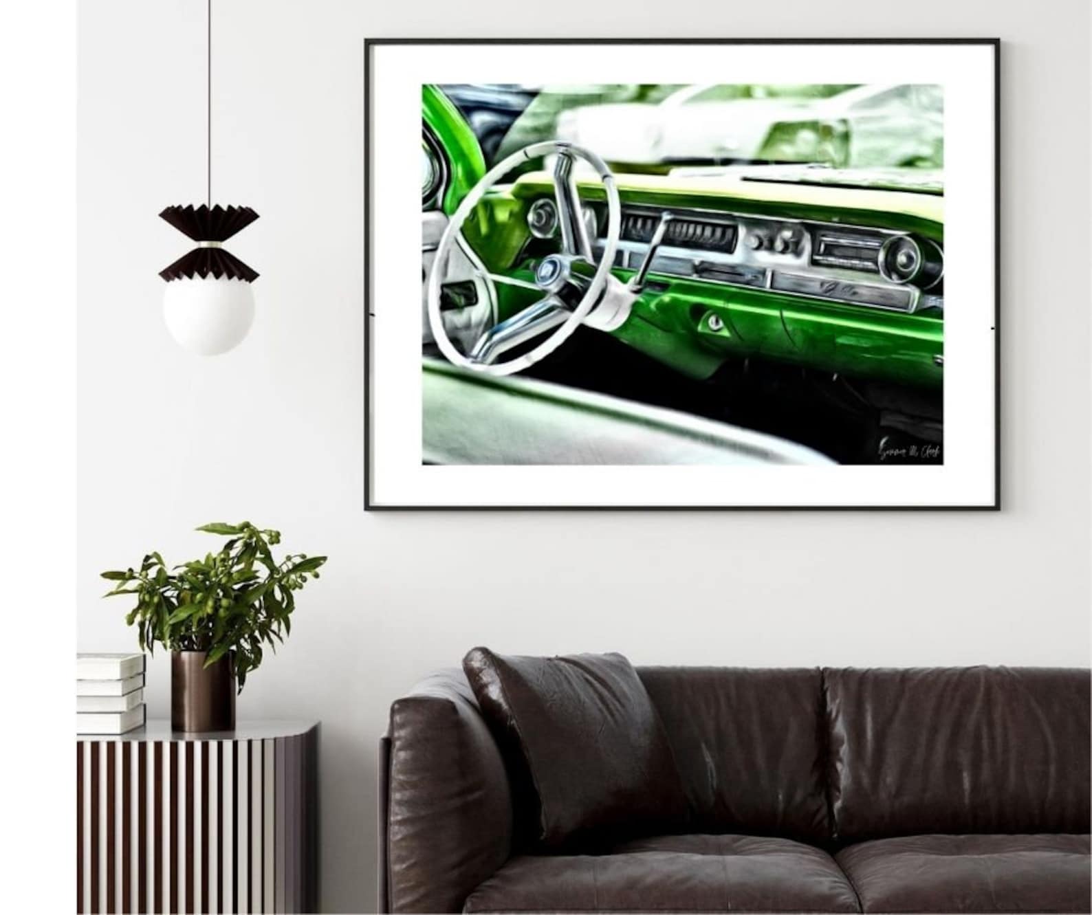 Vintage Car Wall Art, Vintage Car Print, Cadillac Photography, Green