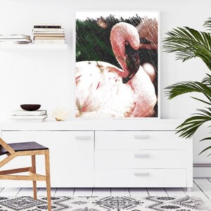 Flamingo Print, Pink Flamingo, Flamingo, Wall Art,Flamingos, Tropical Print, Tropical Decor, Art Prints, Digital Download, Large Wall Art
