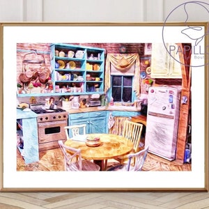 Impression murale d'art émission de télévision amis cuisine de Monica, décoration d'intérieur émission d'amis, cadeau TV d'amis, impression d'art émission de télévision, impression murale de cuisine d'amis
