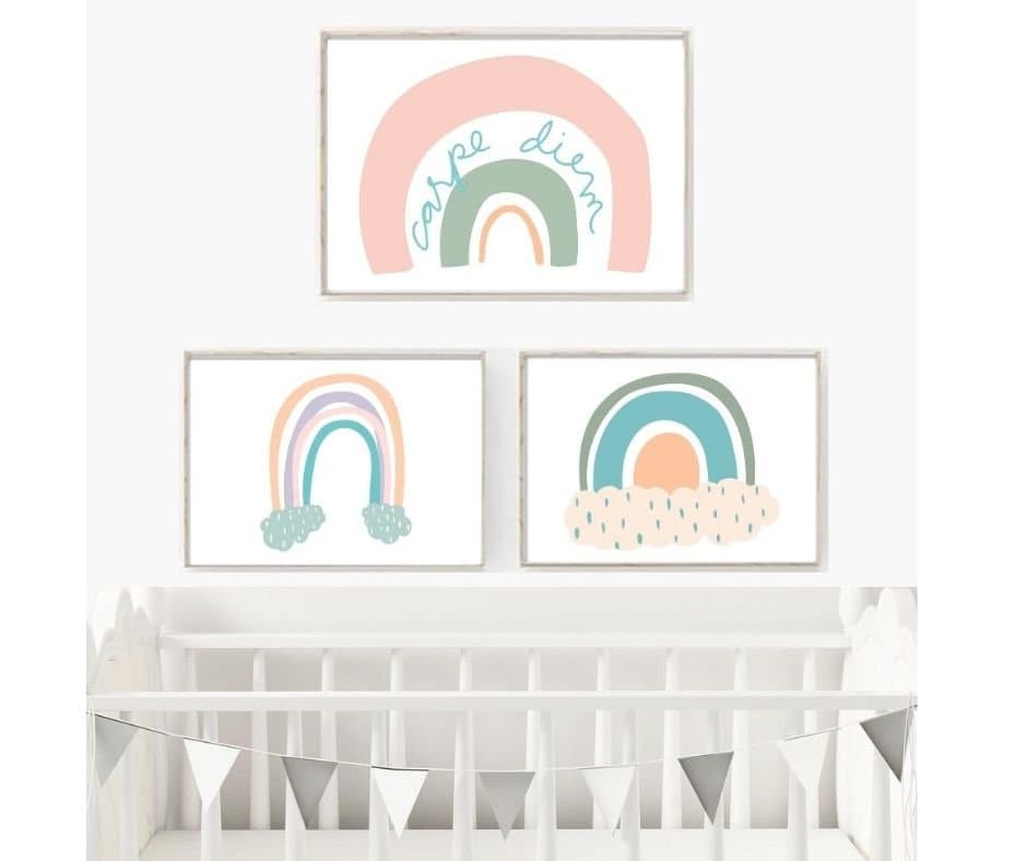 Rainbow Nursery Art, Earthy Colors, Rainbow Print, Gender Neutral ...