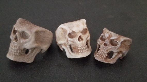 Hand Carved Skull Ring Etsy Singapore