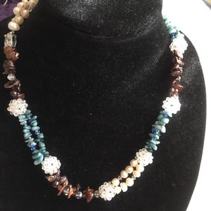multi-color Pearl and shell necklace