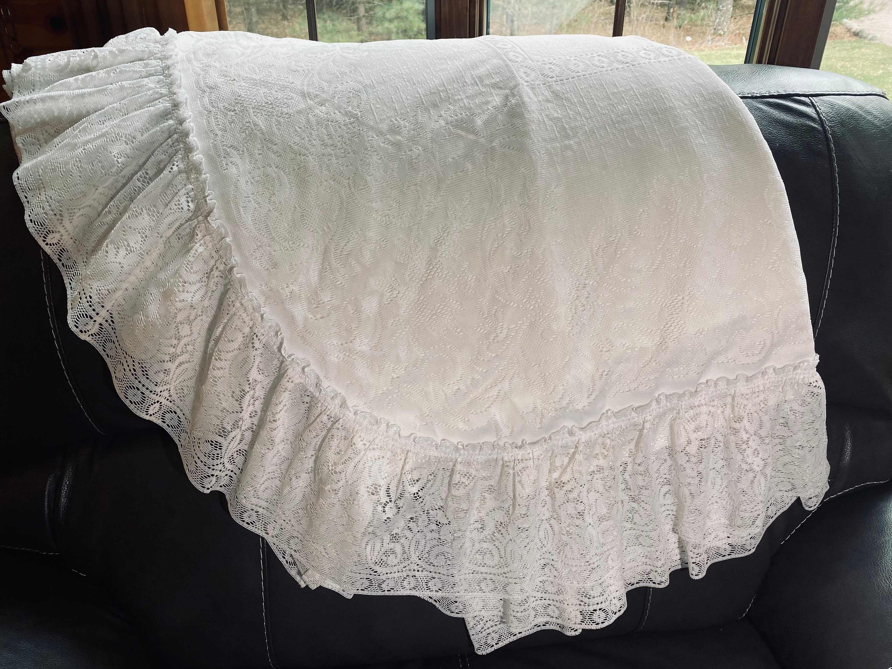 Vintage JC Penney Double Layer Lace Bedspread Shabby Chic Etsy