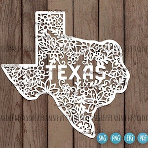 Texas state Svg vector Clipart design, Floral state shape Svg, Texas Svg silhouette outline, Svg Png Cutting files for Cricut and Silhouette