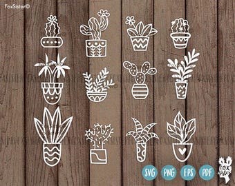 Download 24 Cactus Svg Bundle Succulents Svg plants svg Papercut | Etsy