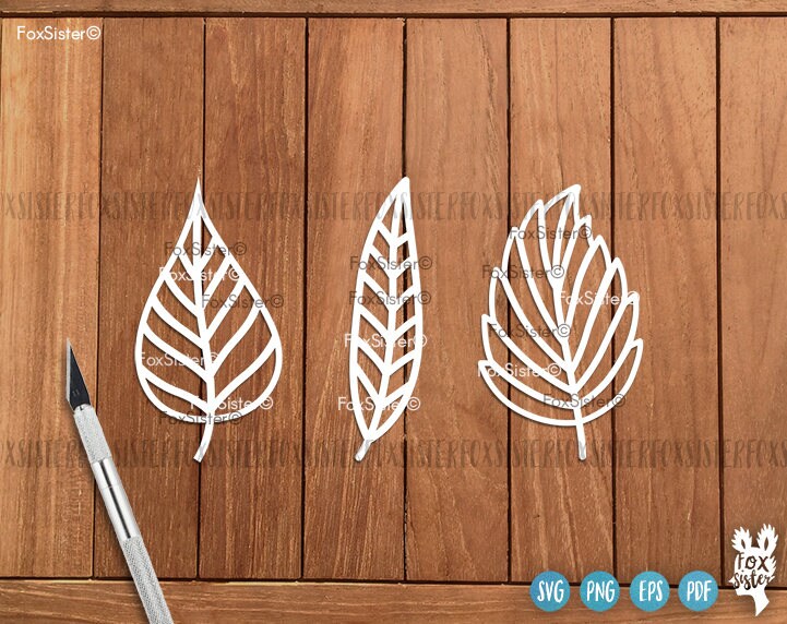 Leaf Svg SET 3 Leaves Svg 8 Leaf Designs Leaves Cutting | Etsy