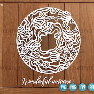 Universe Svg design for Cricut and Silhouette, planets svg, space svg, galaxy svg, celestial svg, night sky with planets svg, astronomy svg