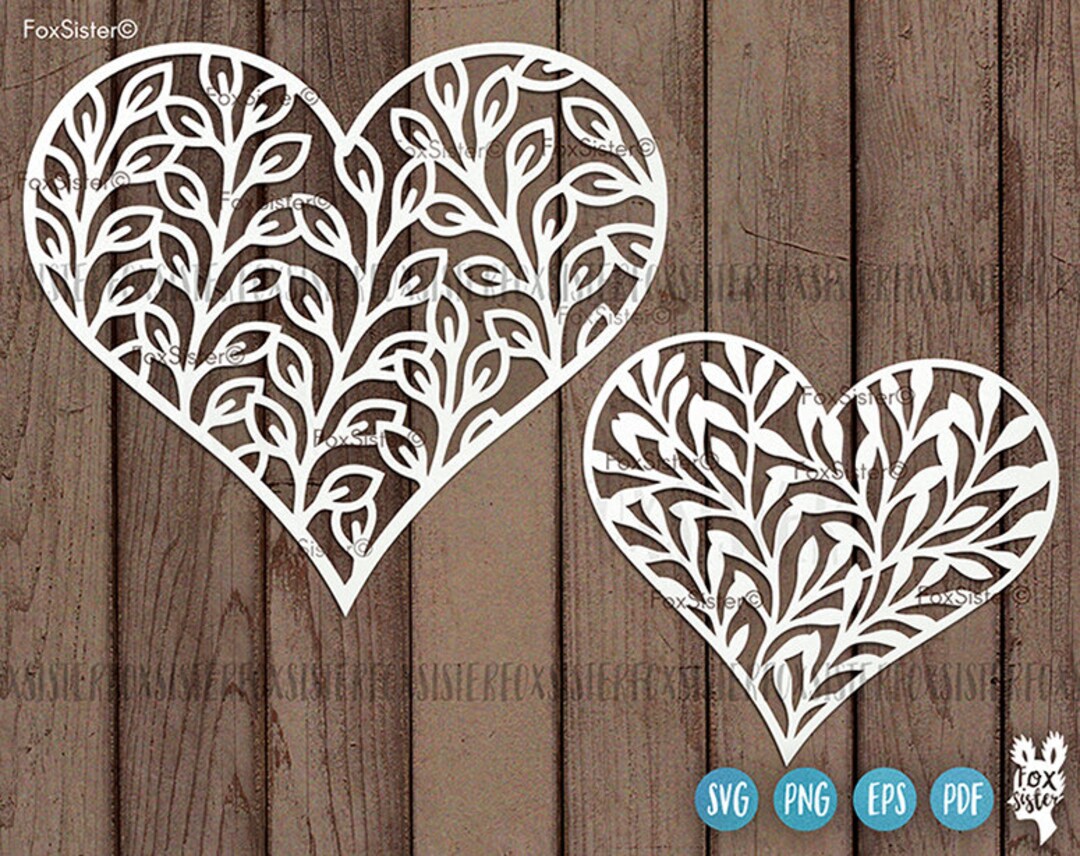 Hearts Svg for Cricut and Silhouette, Svg Files, Floral Heart Svg, Love ...