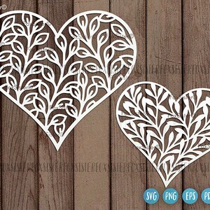 Svg coeurs pour Cricut et Silhouette, fichiers svg, svg coeur floral, amour svg, svg de la Saint-Valentin, svg de la Saint-Valentin, plantes svg, lot de svg