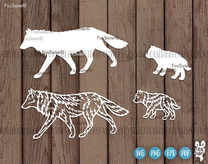 Download Wolf Svg Files Wolf Mama Svg Baby Wolf Svg Wolf Silhouette | Etsy