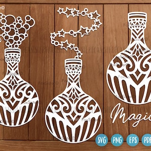 Potion Svg-bundel voor Cricut en Silhouette, Witchy svg, fles svg, magische fles svg, drankje svg, Love Spell svg, apotheker svg gesneden bestand