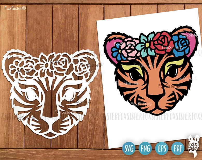 Download Tiger Svg For Cricut And Silhouette Foxsister Cute Animal Etsy
