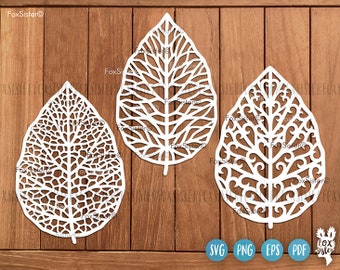 Leaves Svg SET 7, Leaf Svg Cut File 3 Leaf Designs, Leaves Cutting Svg, Wreath Elements Svg, Nature Svg, Plants Svg, Cricut, Silhouette