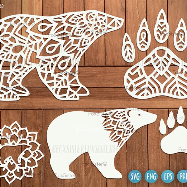 Christmas Polar bear Svg Bundle, Christmas Bear Vector Cut File Clipart, FoxSister digital designs, Cricut files and Silhouette cut files