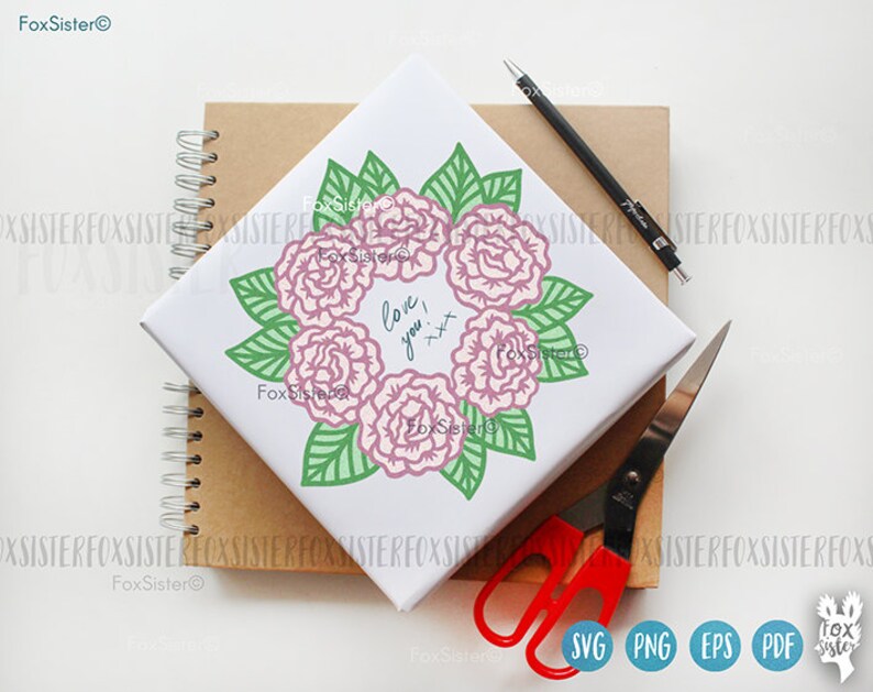 Download Png Circle Monogram Frame Svg Floral Wreath Svg Design In Color Roses Svg Peonies Svg Vector Cut Files For Cricut And Silhouette Clip Art Art Collectibles