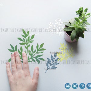 Leaf Svg, Branches Svg File, 8 Designs SET 1, hand drawn svg, Wreath elements svg, Nature svg, Leaves Cutting Svg, Cricut File, Home Decor image 7